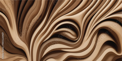 Seamless black and white chocolate liquid wave texture pattern design illustration art