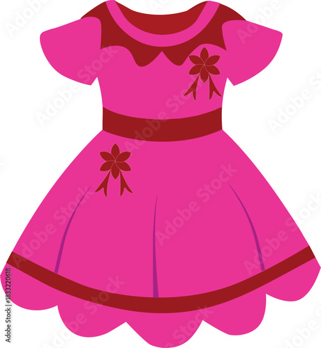 Fashionable cute pink baby dress vector