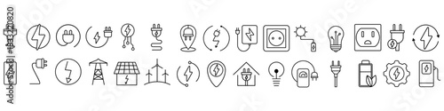Electricity icon vector set. Energy illustration sign collection. Electric current symbol. power Logo. 