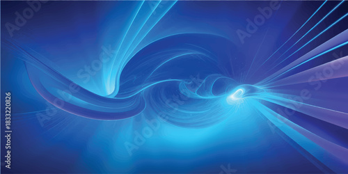 Abstract blue fractal light waves pattern vector design illustration backdrop