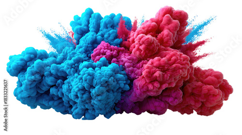 Colorful Explosion of Particles: A vibrant burst of colors colliding, capturing the dynamic energy of an abstract explosion in vivid detail, showcasing a fusion of art and science.