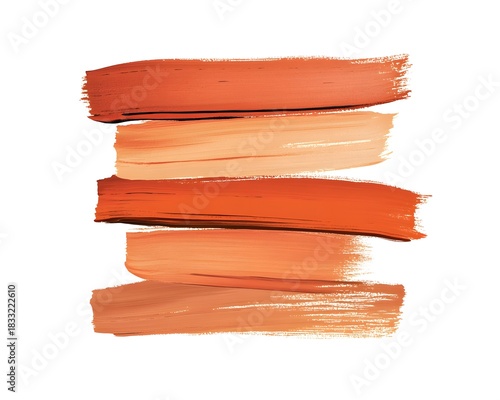 Stacked parallel horizontal swipes display variations of warm earthy orange tones