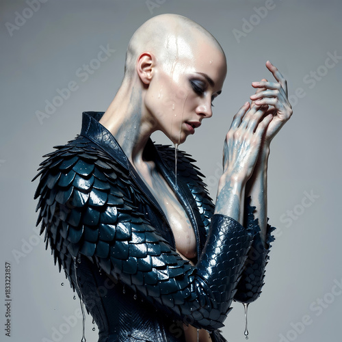 bald fashion model