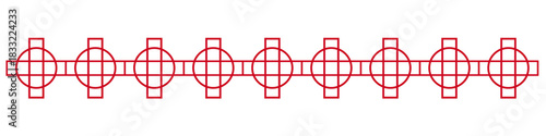 Chinese Oriental Border Vector, Traditional Asian Japanese Decorative Corners, Festive Ornaments, and Classic Separator Elements