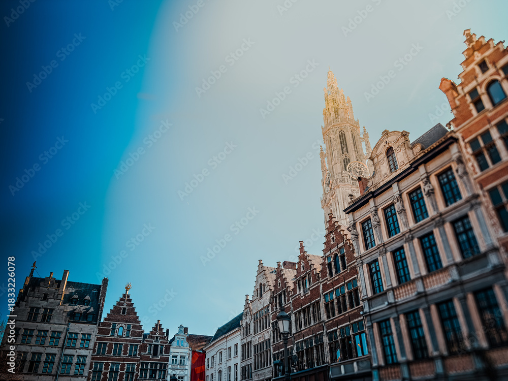 Fototapeta premium Street view of Antwerp, Belgium