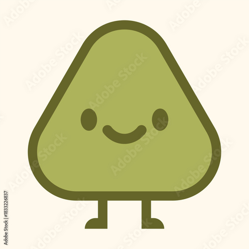 Cute Kawaii Triangle Plant Character – Simple Geometric Nature Icon