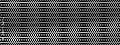 Mesh metal with dot and hole for texture or steel. Background pattern with grill and seamless and dot. Mesh with metal and wallpaper for cover or polka, silver with vector and grey for repeat or.