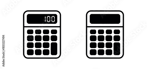 Two calculators are shown, one with the number 100 displayed on its screen.