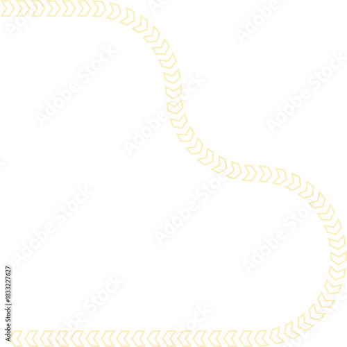 Chevron chain forms a glowing contour path with continuous directional flow and rhythmic shaping.