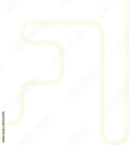 Chevron sequence creates a glide route where soft contours define a continuous directional trail.