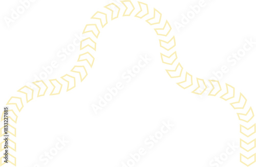 Chevron formation shapes a navigation track with flowing contours outlining a clear directional trail.