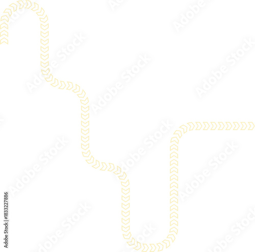 Chevron strip creates a movement stripe where glowing contours guide a continuous directional path.