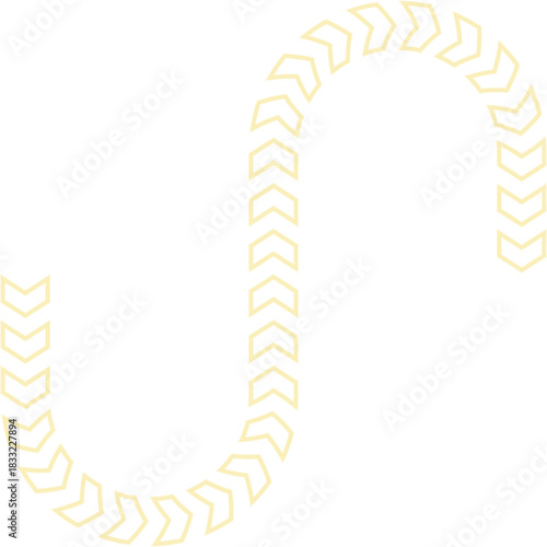 Continuous chevron line creates a unified path marked by glowing contours and directional flow.