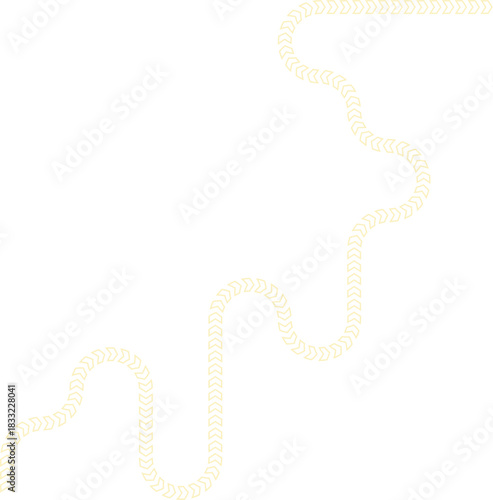 Chevron figure constructs a flowing marker with glowing contours supporting a clear directional trail.
