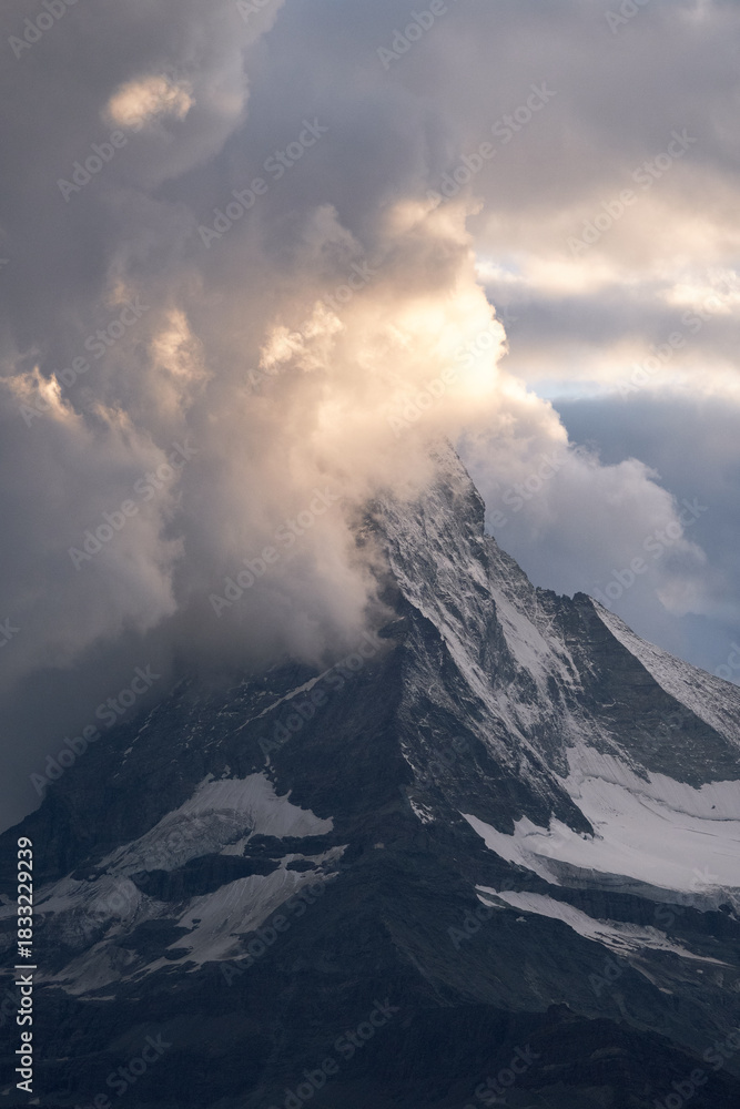 Fototapeta premium View of the Matterhorn from Zermatt Stellisee Lake