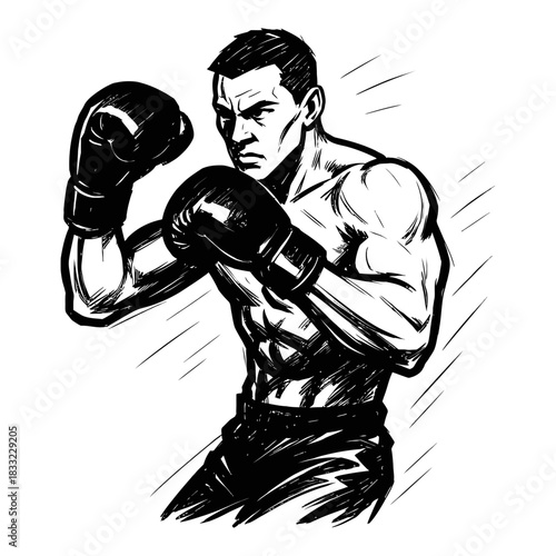 Dynamic illustration of a male athlete in motion showcasing strength agility and competitive spirit perfect for sports branding and active lifestyle designs