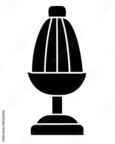 Black silhouette vintage manual citrus fruit squeezer juicer