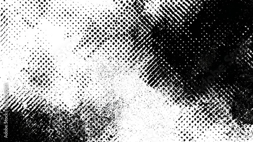 Abstract distressed halftone pattern with grunge texture overlay Vector, illustration