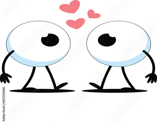 Cute cartoon eyeball characters celebrating vision awareness, World Sight Day illustration, eye health concept, happy eyesight design, ophthalmology themed artwork, adorable graphic
