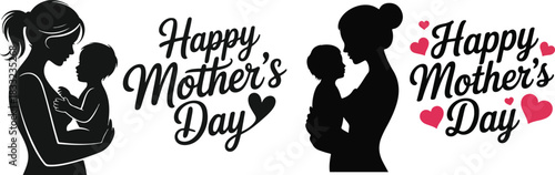 Happy Mother's Day Silhouettes and Text