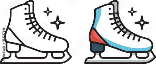 Pair of Ice Skates Cartoon