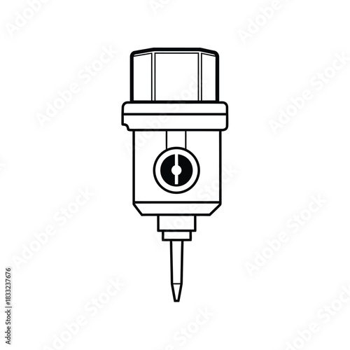 Black and white silhouette of a tattoo machine equipment
