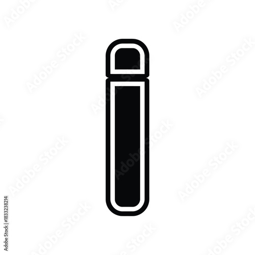Black and white vector illustration of a pill capsule