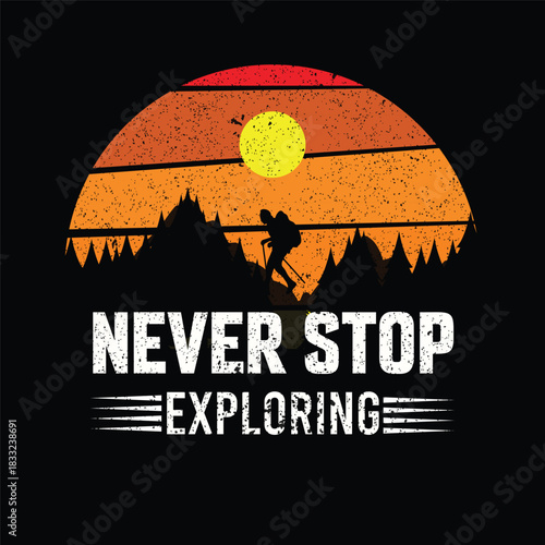 Motivational outdoor adventure art with hiker silhouette and inspiring message transparent background.png