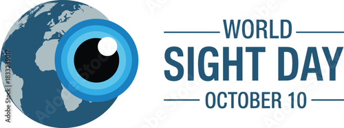 World Sight Day illustration, global eye health awareness design, October 10 vision care concept, international eyesight protection graphic, medical campaign