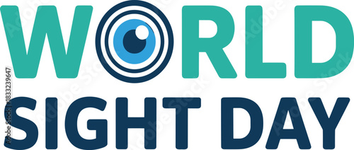 World Sight Day logo design, eye health awareness graphic, vision care symbol, ophthalmology concept, charity event illustration, healthcare campaign branding