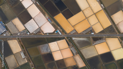 Natural view of salt fields in Thailand