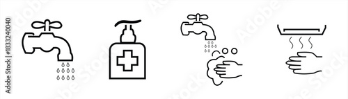 Line Hygiene Icons vector