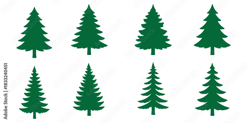 Obraz premium various christmas tree silhouette
