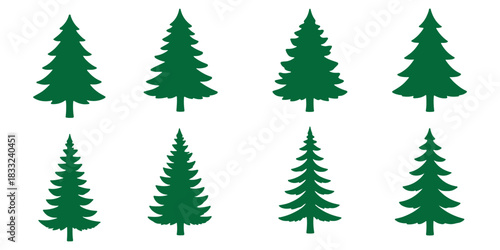 various christmas tree silhouette