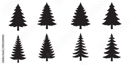 various christmas tree silhouette