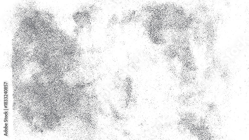 Black and white grunge metal surface with distressed dust and scratch texture. Charcoal smoke trail texture on white background with atmospheric grunge effect. 