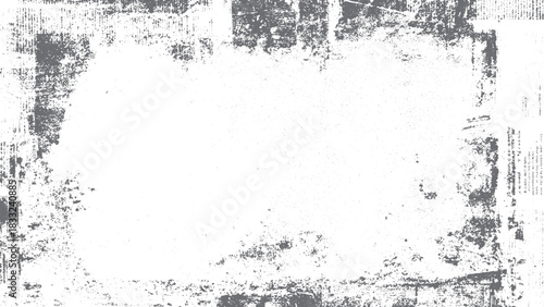 Distressed white background with textured dirt and artistic drop effects. Abstract grunge pattern on white background featuring rough stain and textured elements. 