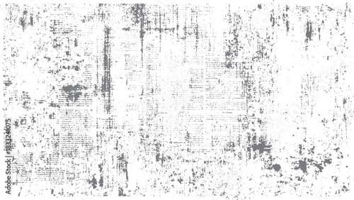 White grunge texture with scattered black speckles, dust and scratches. black ink splat background. 