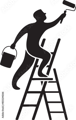 painter with paint roller