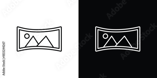 Panoramic icons vector template, EPS 10 for design