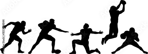 American Football Player Silhouette Bundle