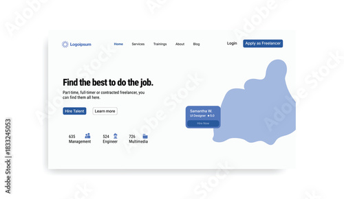 Find Talents Manage Freelancers Hire Designers and Engineers UI and UX Landing Page Design for Your Project Apply Now