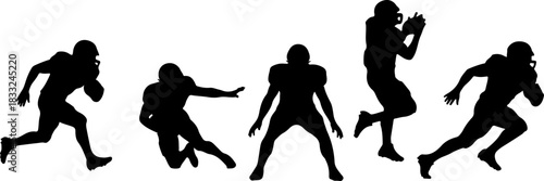 American Football Player Silhouette Bundle