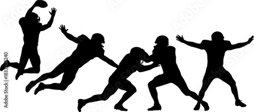 American Football Player Silhouette Bundle