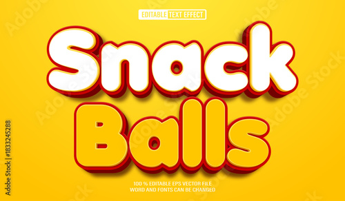 Editable 3d text style effect - Snack Balls text effect Template
