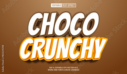 Editable 3d text style effect - Choco Crunchy text effect Template