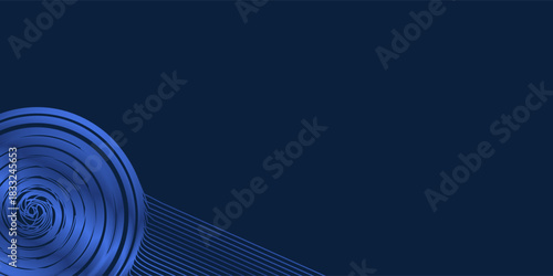 Latar belakang presentasi abstrak kurva gelombang modern 3D. Kertas Luxury memotong latar belakang. Dekorasi abstrak, pola emas, gradien halfton, ilustrasi vektor 3d. Latar belakang biru tua unik