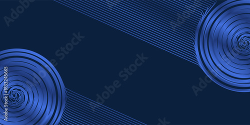 Latar belakang presentasi abstrak kurva gelombang modern 3D. Kertas Luxury memotong latar belakang. Dekorasi abstrak, pola emas, gradien halfton, ilustrasi vektor 3d. Latar belakang biru tua unik