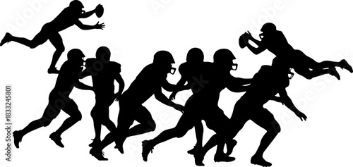 American Football Player Silhouette Bundle