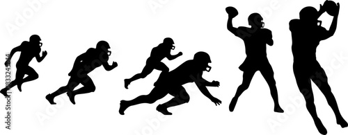 American Football Player Silhouette Bundle